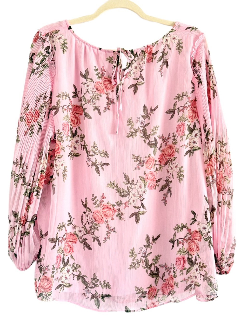 ๐ป LC Lauren Conrad Pink Floral Peasant Blouse XL - Picture 7 of 8